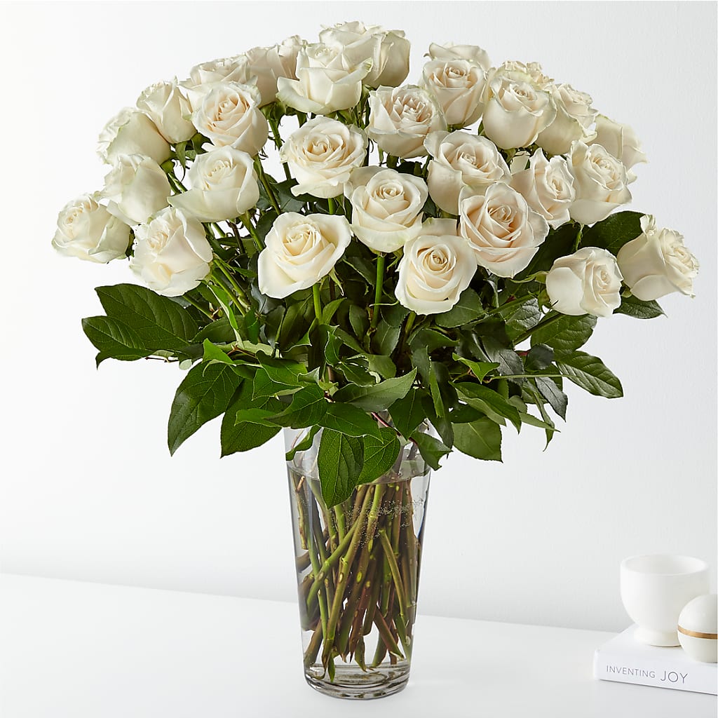 Long Stem White Rose Bouquet – The Surprise Bouquet, Lawrenceburg TN