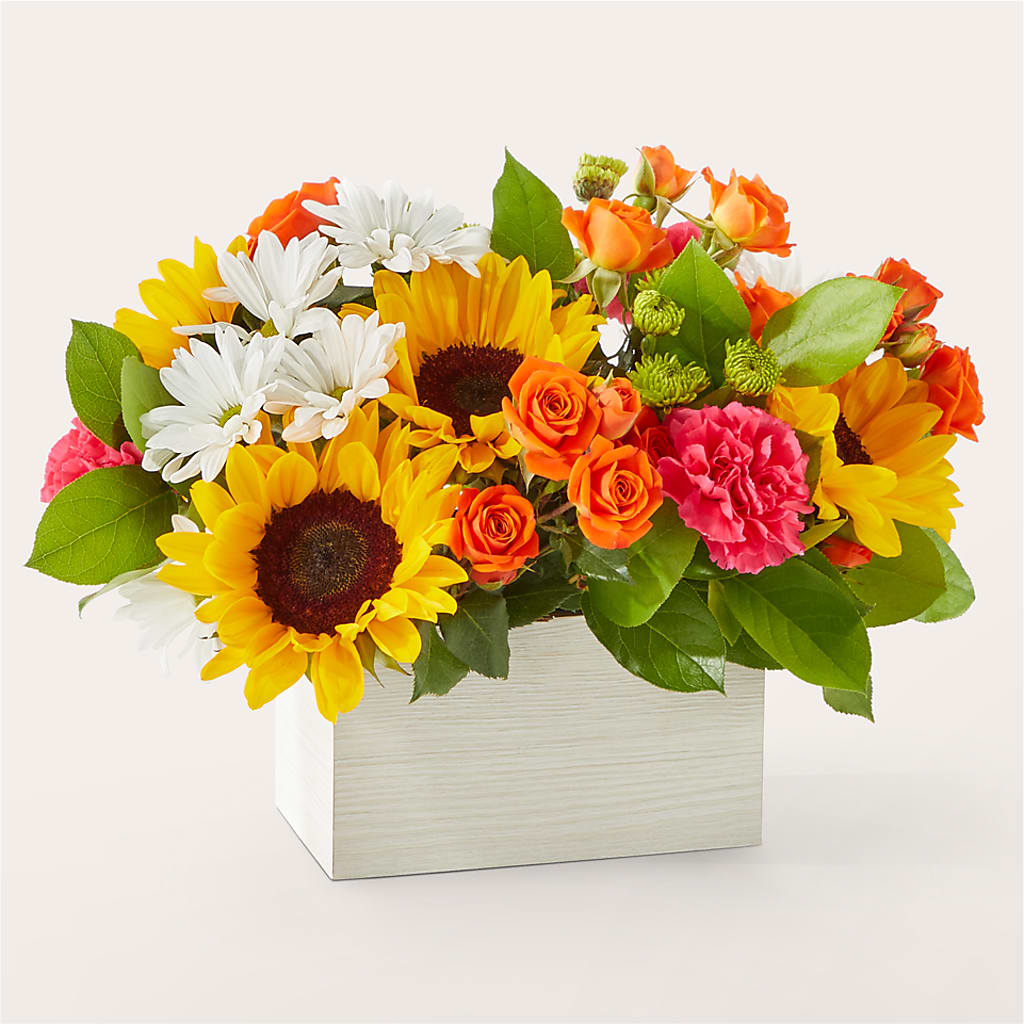 Sun-drenched Blooms Box Bouquet – The Surprise Bouquet, Lawrenceburg TN