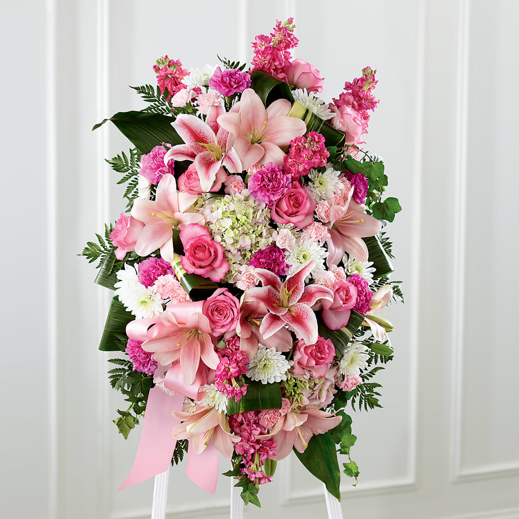 Comforting Standing Spray – The Surprise Bouquet, Lawrenceburg TN