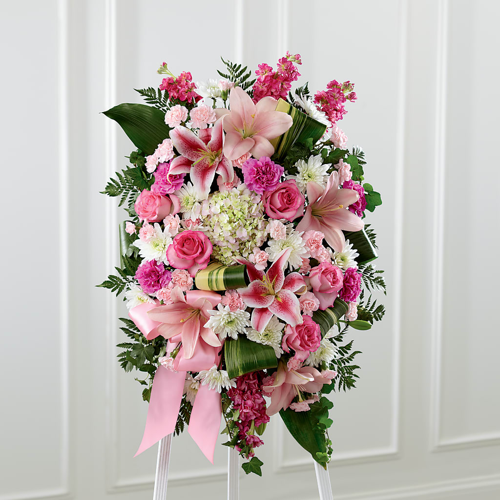 Comforting Standing Spray – The Surprise Bouquet, Lawrenceburg TN