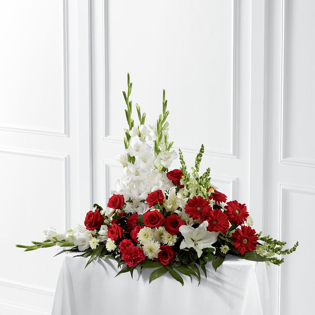 Crimson & White Arrangement – The Surprise Bouquet, Lawrenceburg TN