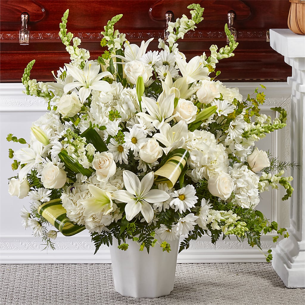 Thoughts of Tranquility Floor Basket – The Surprise Bouquet, Lawrenceburg TN