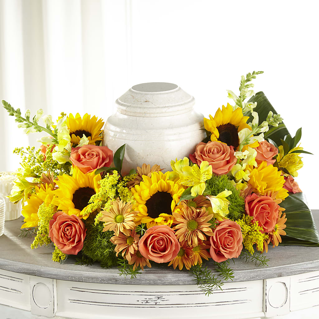 Faithful Sunflower Cremation Adornment – The Surprise Bouquet, Lawrenceburg TN