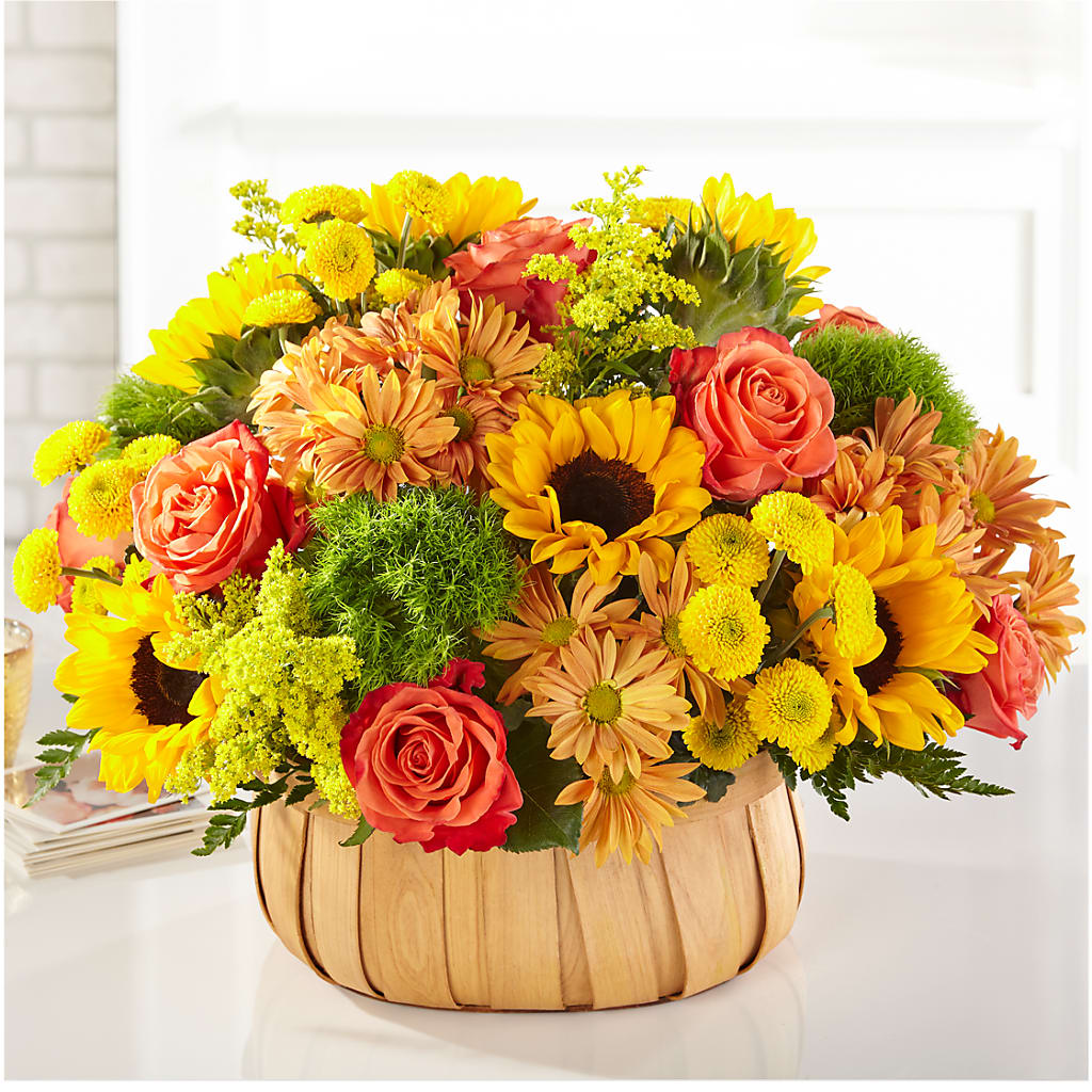 Harvest Sunflower Basket – The Surprise Bouquet, Lawrenceburg TN