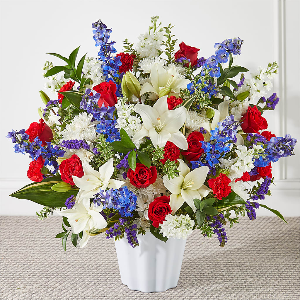 Consoled Floor Basket – The Surprise Bouquet, Lawrenceburg TN