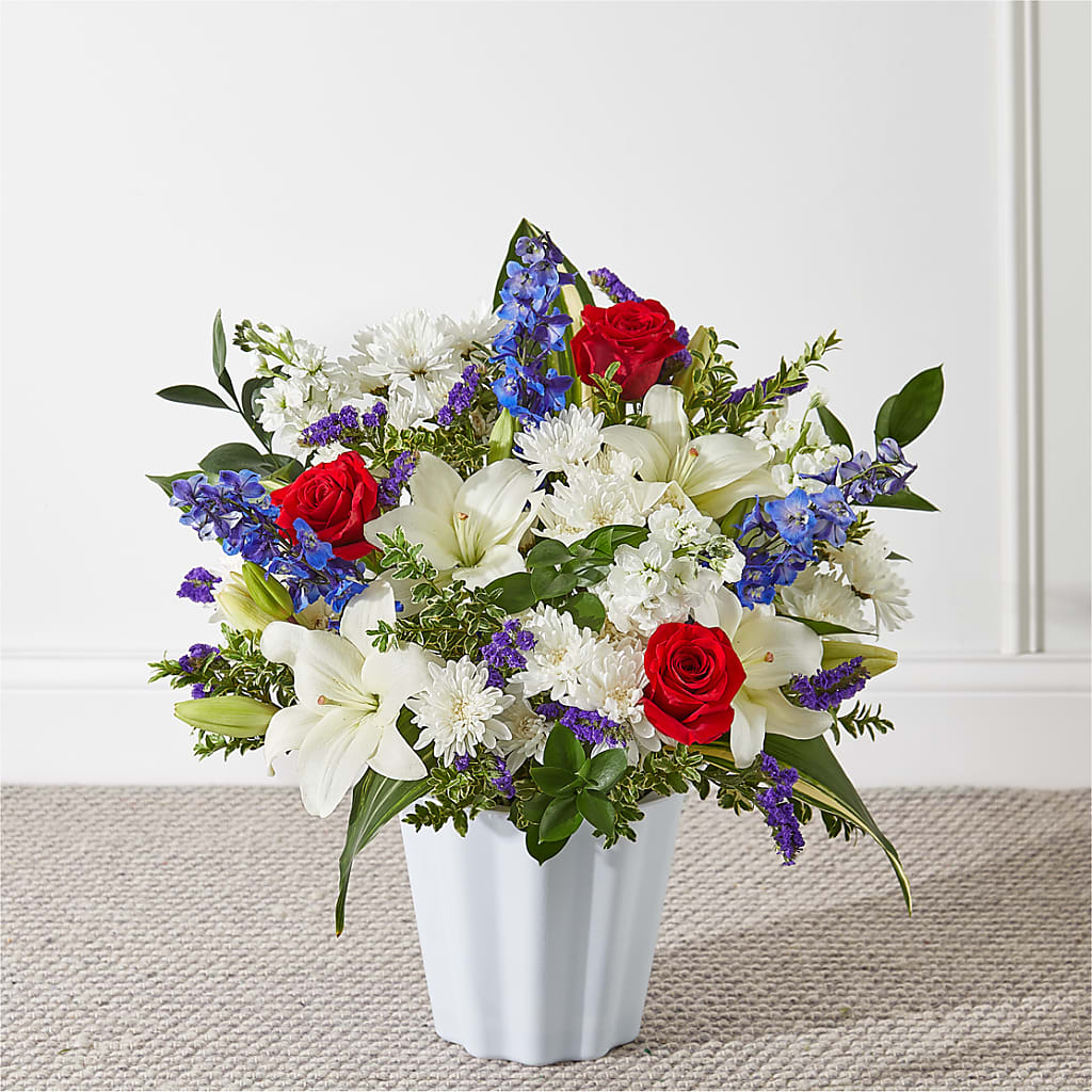 Consoled Floor Basket – The Surprise Bouquet, Lawrenceburg TN
