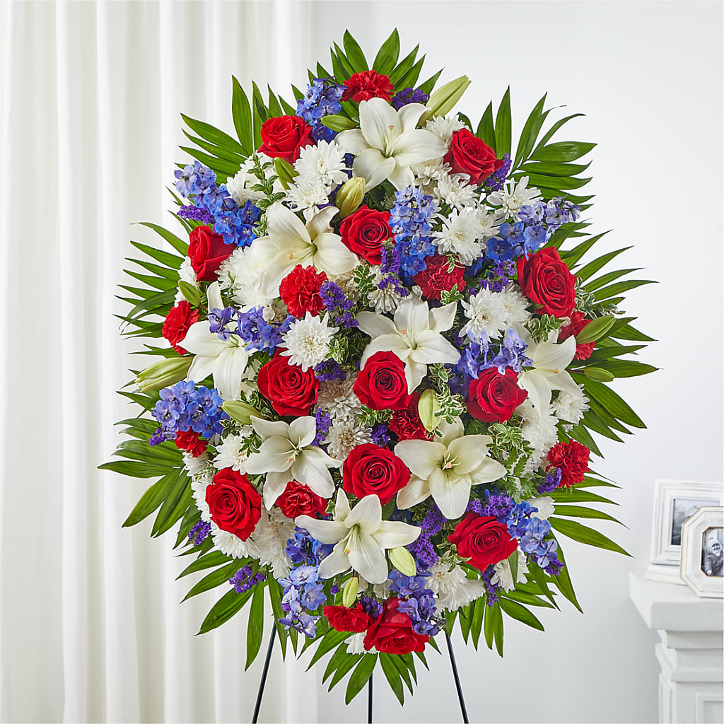 Cherished Service Standing Spray – The Surprise Bouquet, Lawrenceburg TN