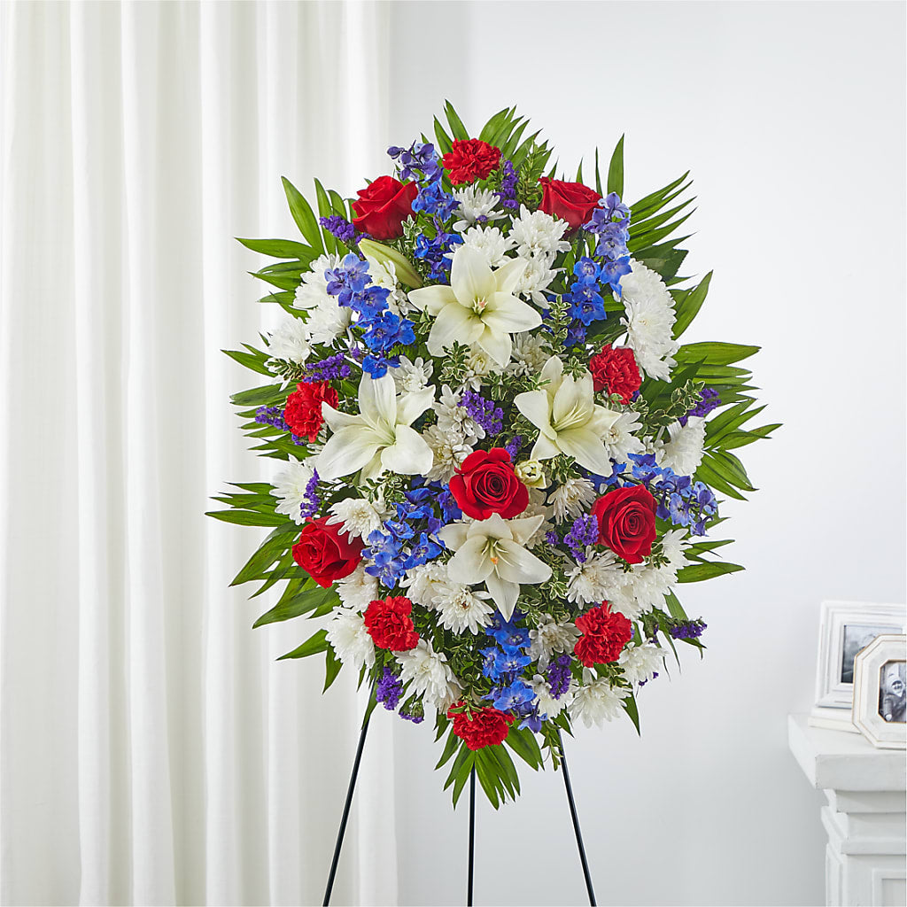 Cherished Service Standing Spray – The Surprise Bouquet, Lawrenceburg TN