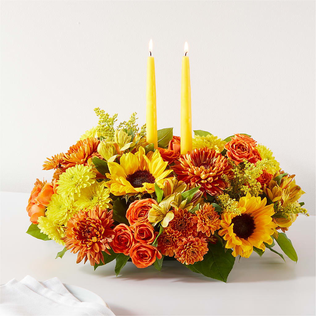 Autumn Harmony Centerpiece – The Surprise Bouquet, Lawrenceburg TN