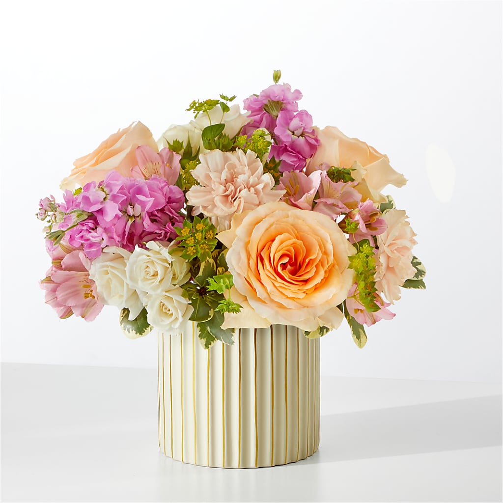 Paradise Bouquet with Ivory Vase – The Surprise Bouquet, Lawrenceburg TN