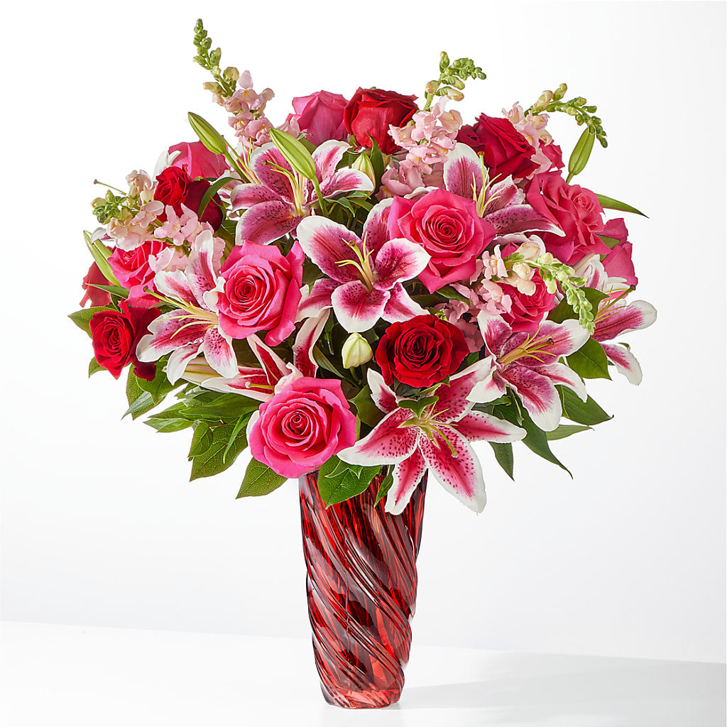 Always You Bouquet with Luxe Swirl Vase – The Surprise Bouquet, Lawrenceburg TN