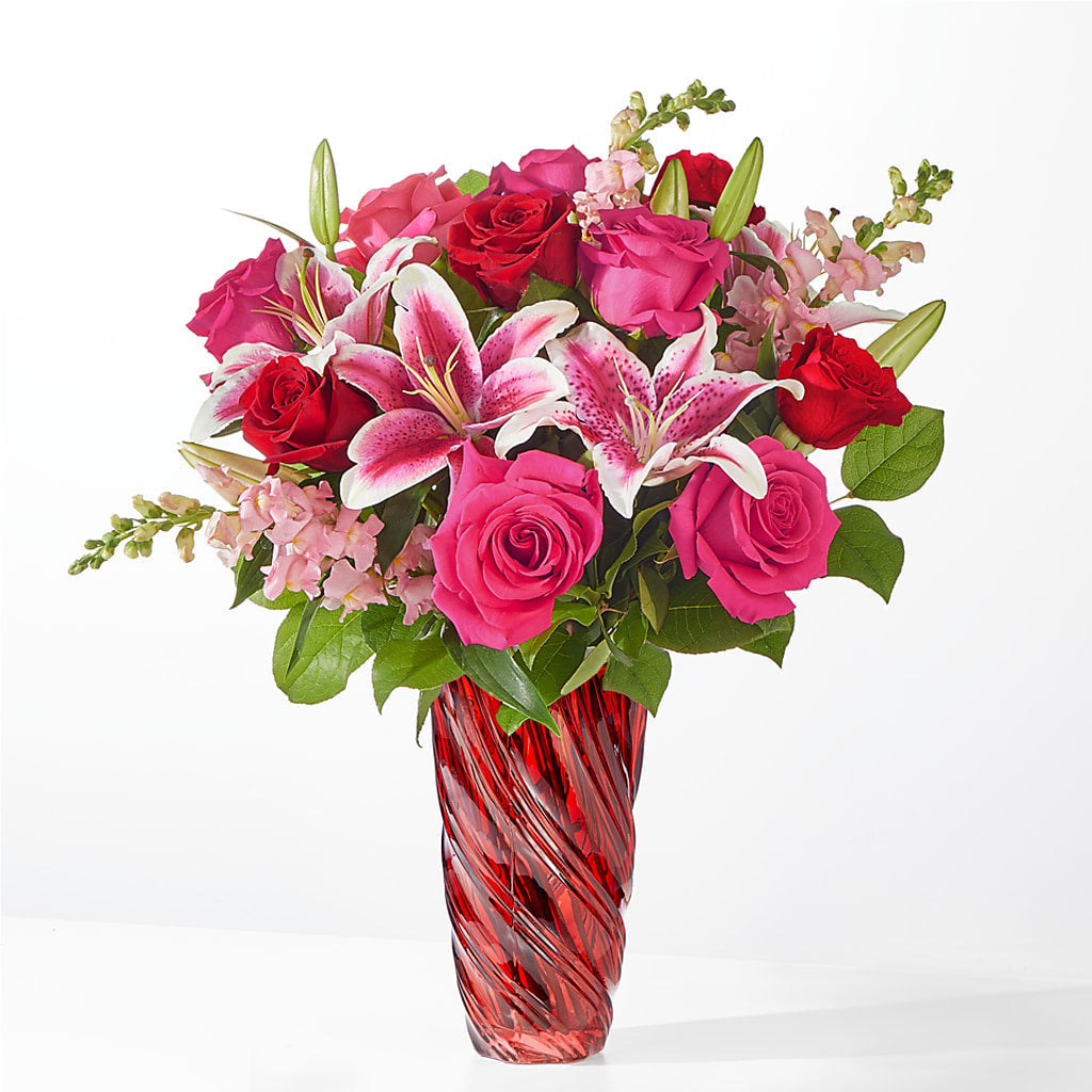 Always You Bouquet with Luxe Swirl Vase – The Surprise Bouquet, Lawrenceburg TN