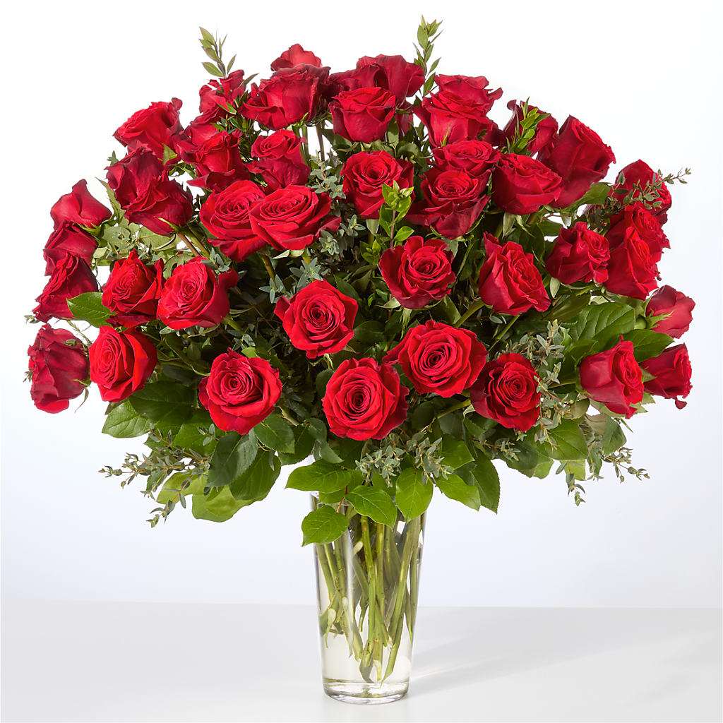 Forever Yours Fifty Stem Red Rose Bouquet – The Surprise Bouquet, Lawrenceburg TN
