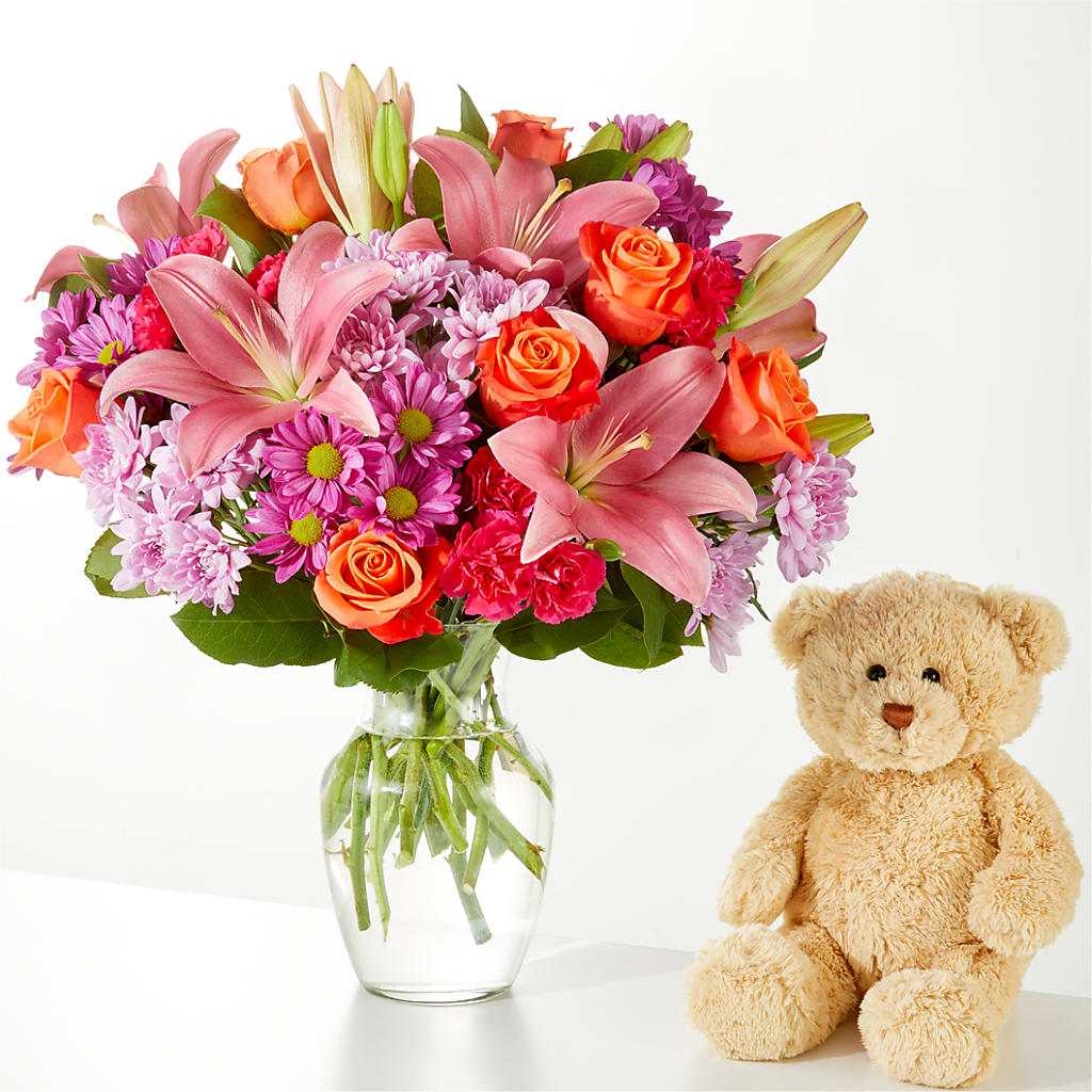 One and Only Bouquet and Bear Bundle –  The Surprise Bouquet, Lawrenceburg TN