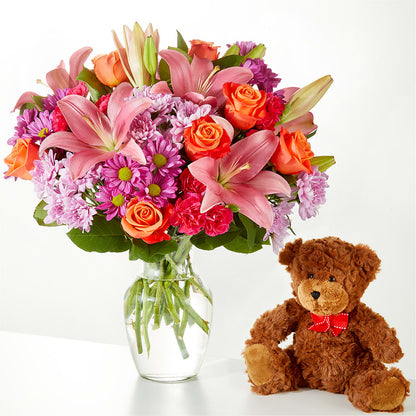 One and Only Bouquet and Bear Bundle –  The Surprise Bouquet, Lawrenceburg TN