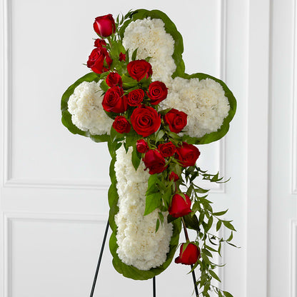 Floral Cross Easel –  The Surprise Bouquet, Lawrenceburg TN