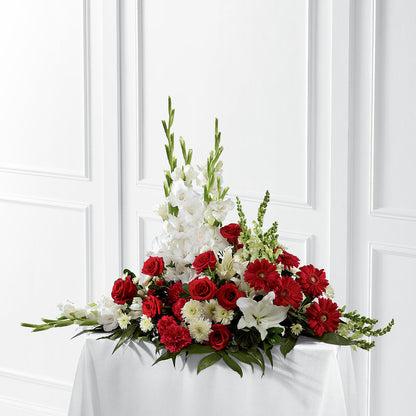 Crimson & White Arrangement –  The Surprise Bouquet, Lawrenceburg TN