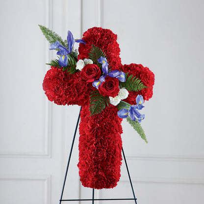 Faithful Hero Floral Cross –  The Surprise Bouquet, Lawrenceburg TN