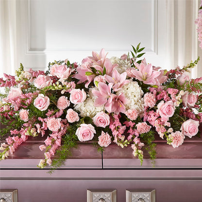 Life & Remembrance Casket Spray –  The Surprise Bouquet, Lawrenceburg TN