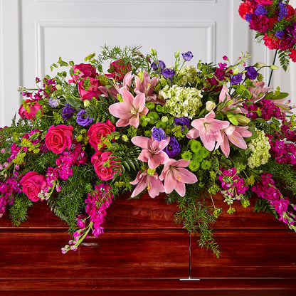 Radiant Tribute Casket Spray –  The Surprise Bouquet, Lawrenceburg TN
