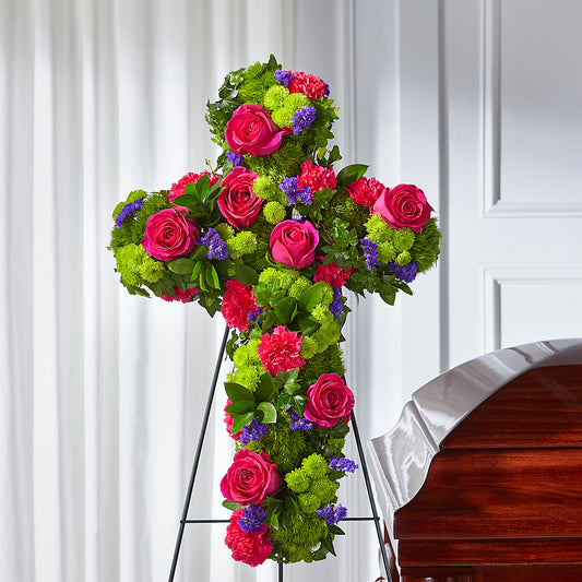 Tribute Rose Floral Cross –  The Surprise Bouquet, Lawrenceburg TN