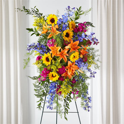 Sunlit Memories Standing Spray (Standard) –  The Surprise Bouquet, Lawrenceburg TN