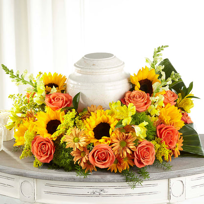 Faithful Sunflower Cremation Adornment –  The Surprise Bouquet, Lawrenceburg TN