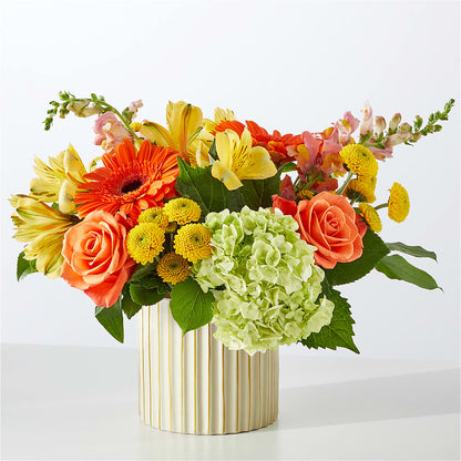 Autumn Sunshine Bouquet with Ivory Vase –  The Surprise Bouquet, Lawrenceburg TN