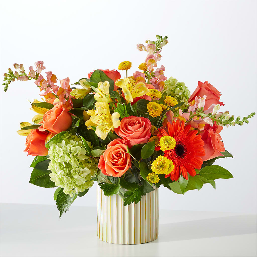 Autumn Sunshine Bouquet with Ivory Vase –  The Surprise Bouquet, Lawrenceburg TN