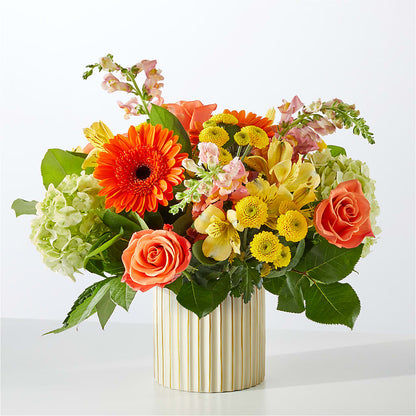 Autumn Sunshine Bouquet with Ivory Vase –  The Surprise Bouquet, Lawrenceburg TN