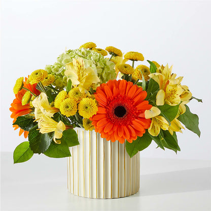 Autumn Sunshine Bouquet with Ivory Vase –  The Surprise Bouquet, Lawrenceburg TN