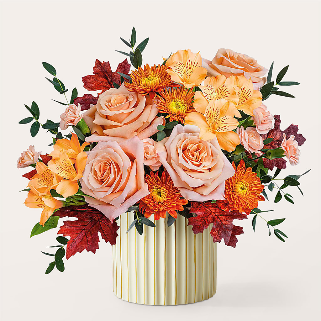 Spiced Latte Bouquet with Ivory Vase –  The Surprise Bouquet, Lawrenceburg TN