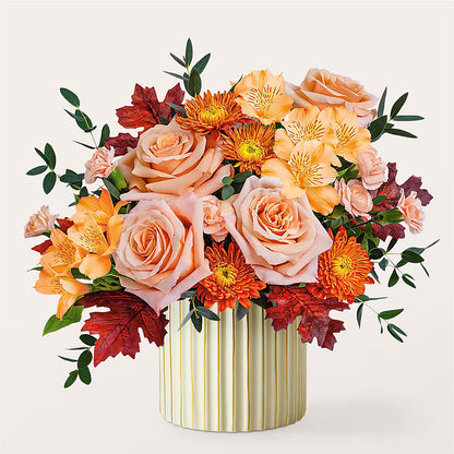 Spiced Latte Bouquet with Ivory Vase –  The Surprise Bouquet, Lawrenceburg TN