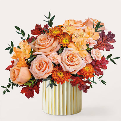 Spiced Latte Bouquet with Ivory Vase –  The Surprise Bouquet, Lawrenceburg TN