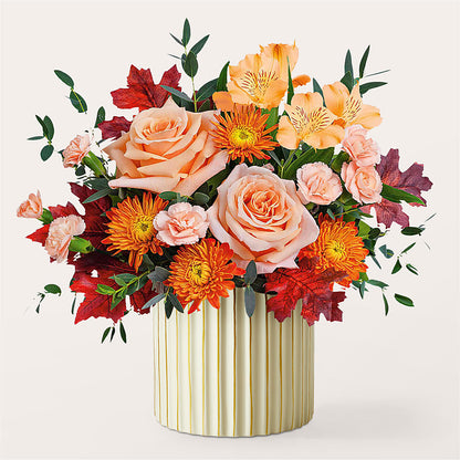 Spiced Latte Bouquet with Ivory Vase –  The Surprise Bouquet, Lawrenceburg TN