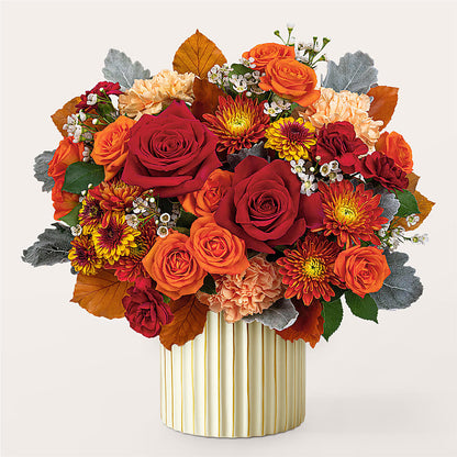 Merlot Bouquet with Ivory Vase –  The Surprise Bouquet, Lawrenceburg TN