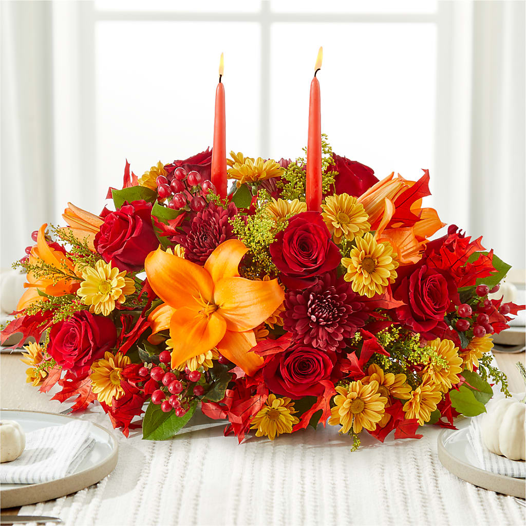 Autumn's Embrace Centerpiece –  The Surprise Bouquet, Lawrenceburg TN