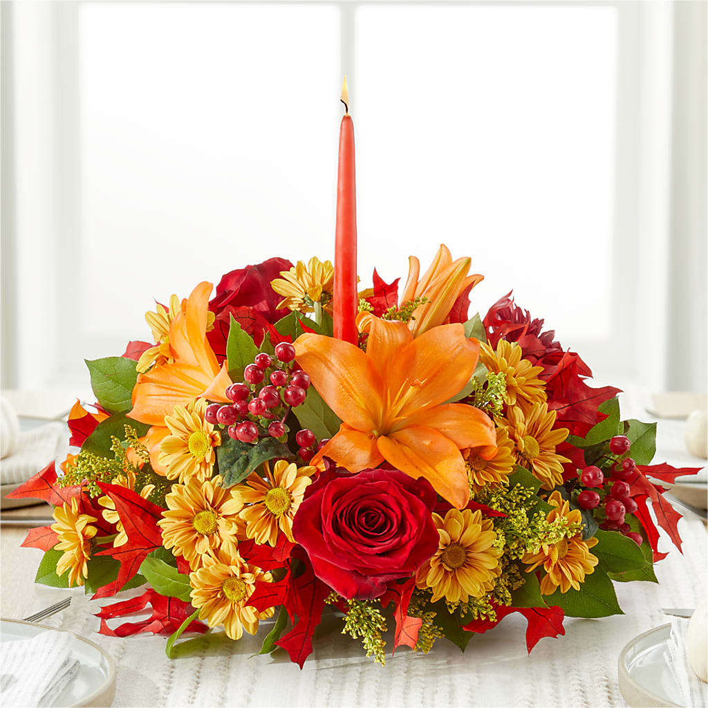 Autumn's Embrace Centerpiece –  The Surprise Bouquet, Lawrenceburg TN
