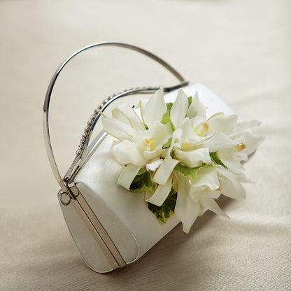 White Purse Decor –  The Surprise Bouquet, Lawrenceburg TN
