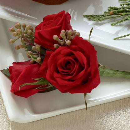 Red Spray Rose Boutonniere –  The Surprise Bouquet, Lawrenceburg TN